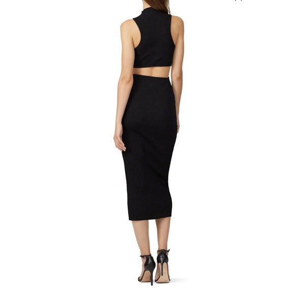 Bec & bridge Dark Instinct ribbed black cutout Midi Dress - Picture 2 of 9